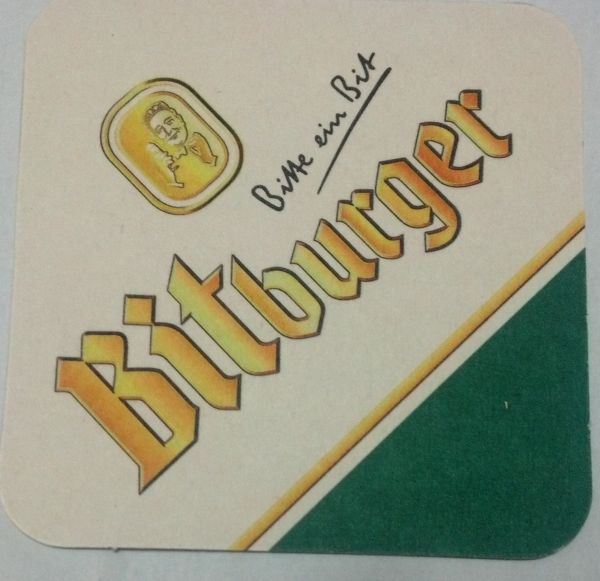 Bolacha de chopp Bitburguer - frente e verso mesma imagem